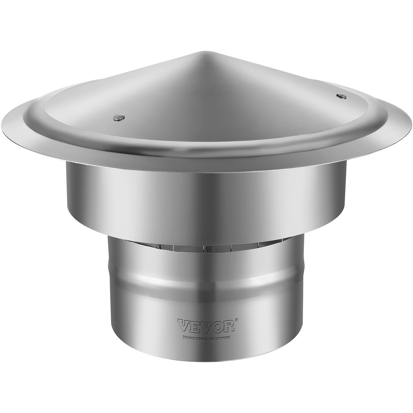 Chimney Cap 6-inch 304 Stainless Steel Round Roof Rain Cap Cover Silver