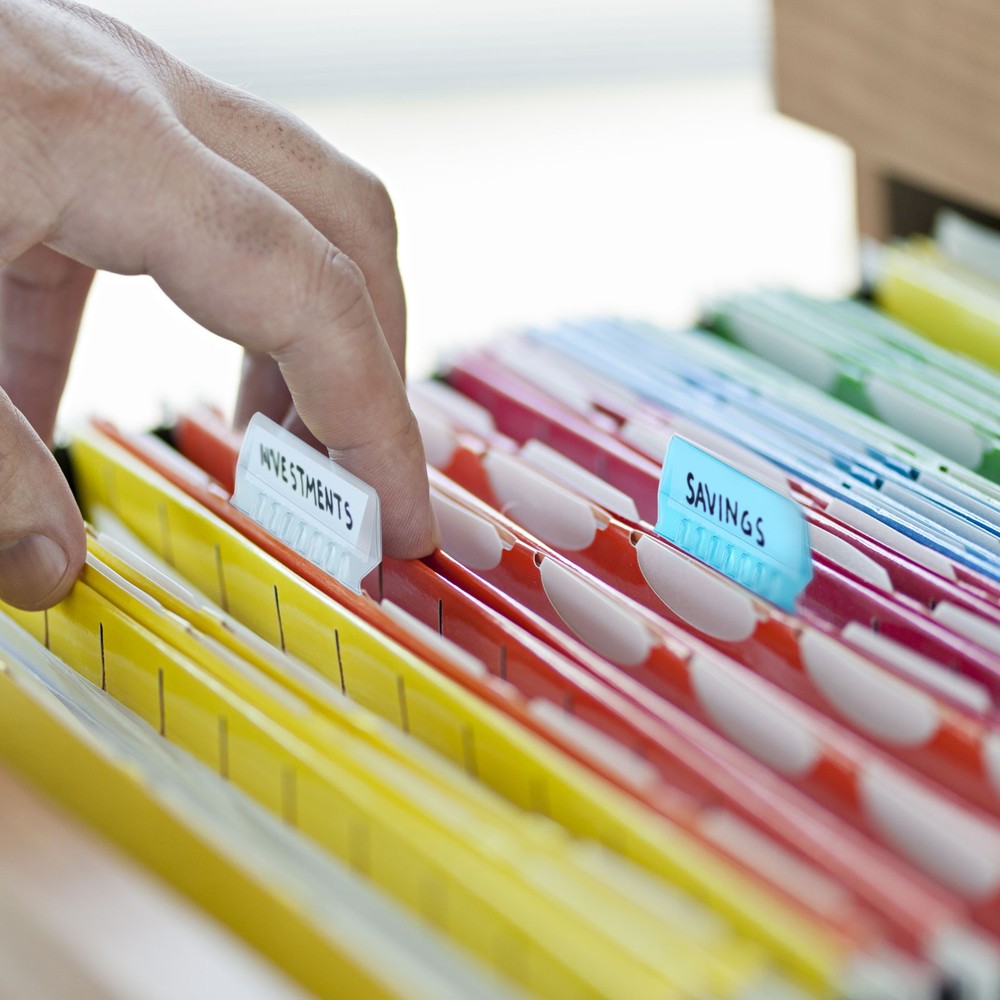 Hanging File Folder Tabs, File Folder Tabs and Inserts, Multicolor, 200 Pcs