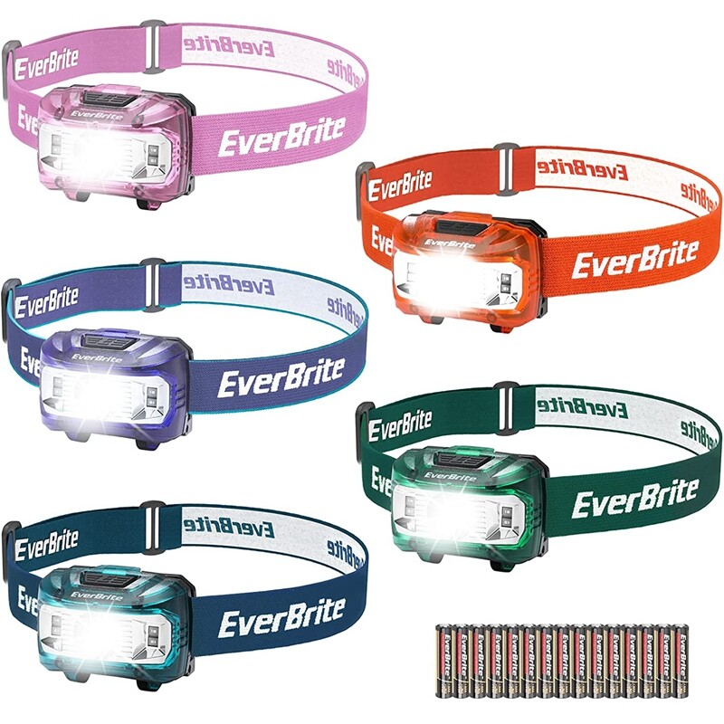 EverBrite Headlamp 5 Modes 5 Pack Kids Headlamp with Red Light & Memory Function