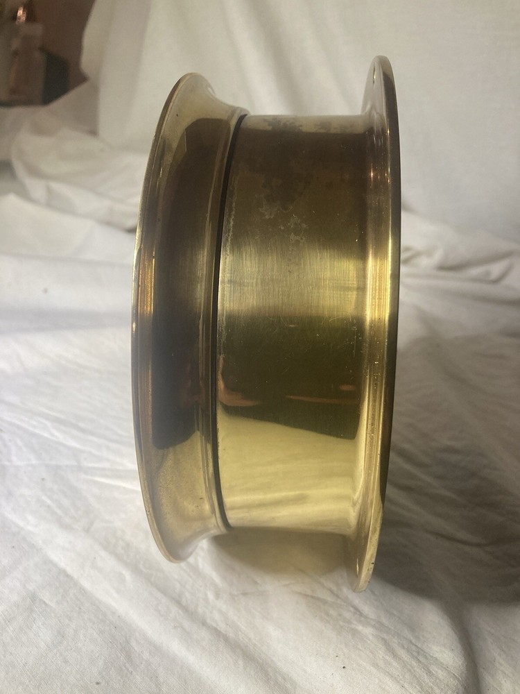 Chelsea 6” Time Only Clock In Brass Case, With Key, Nice Shape!