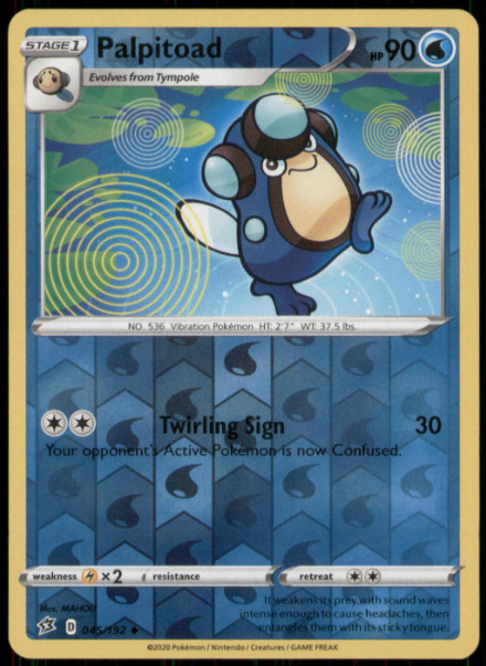 Pokemon - Palpitoad - 045/192 - Reverse Holo - Rebel & Clash - NM/M
