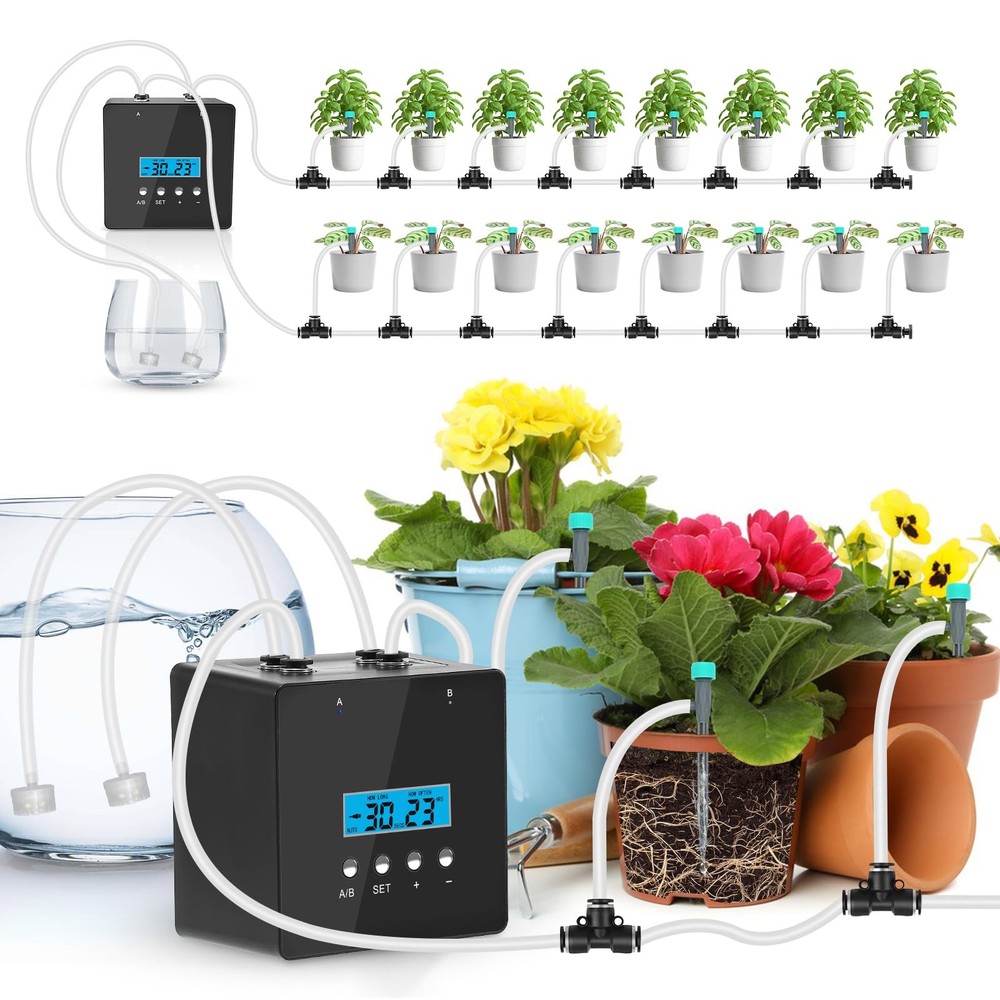 DAOTAILI Automatic Watering System for 20 Potted Plants w/ 30-Day Timer