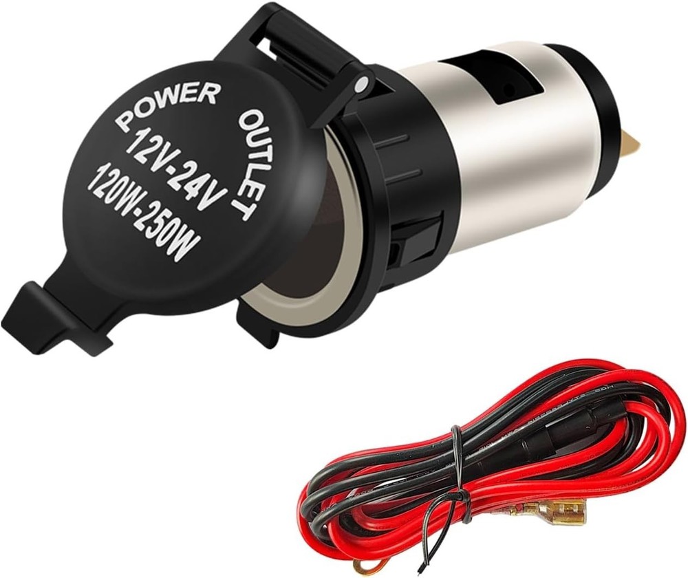 1PCS , 12V Waterproof Auto Cigarette Lighter Adapter with Extension Cable, Ve...