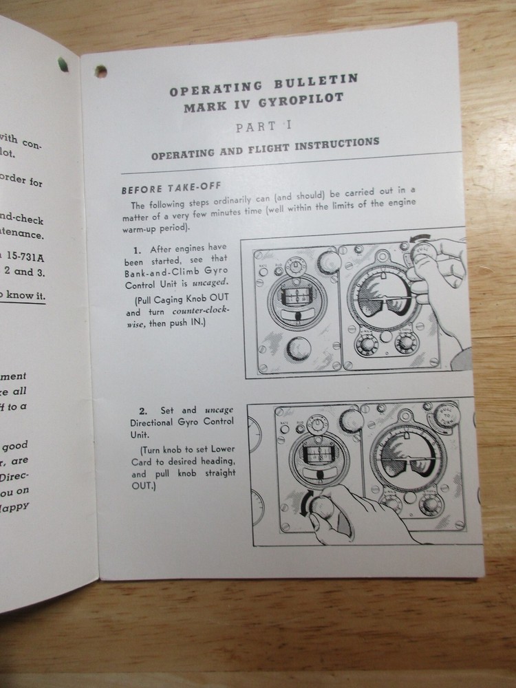 Sperry Model MR IV Gyropilot Flight Control Operating Bulletin