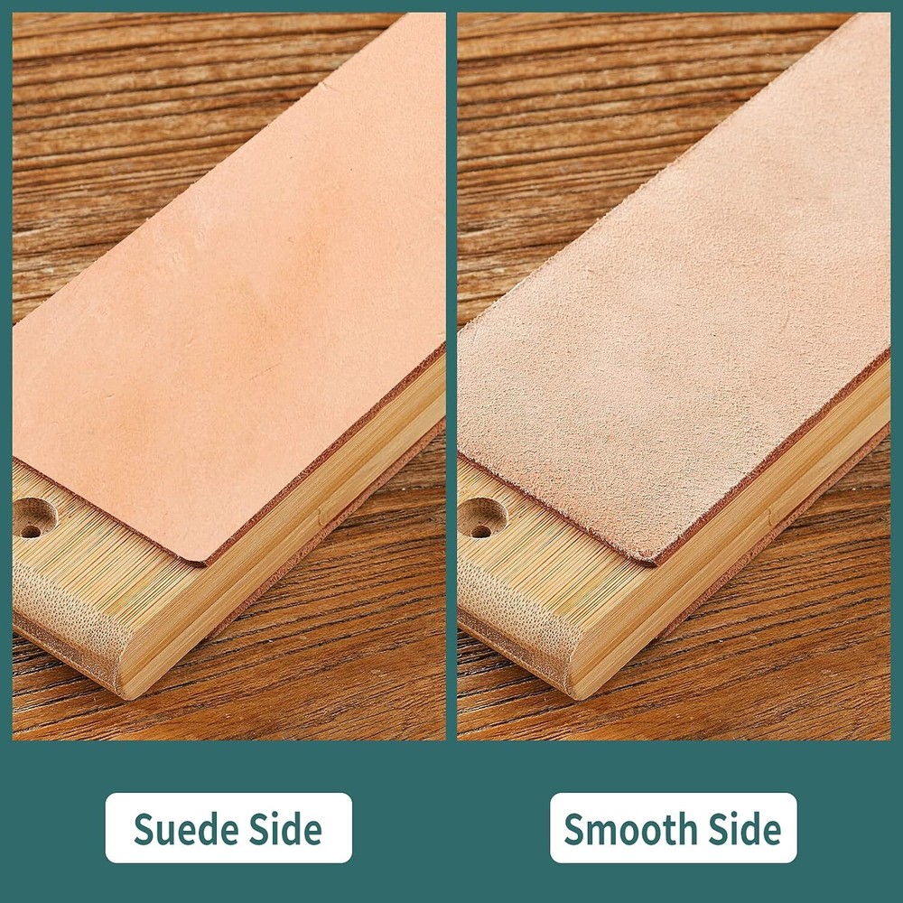 Oversize Double Sided Leather Strop Kit(14.3" X 3" Knife Stropping Leather）