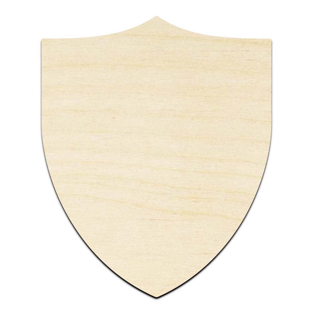 Shield Badge - Laser Cut Out Unfinished Wood Shape Craft Supply