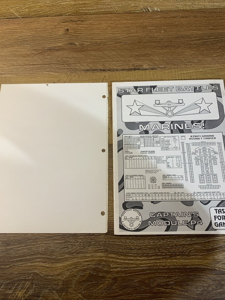 Task Force Games Star Fleet Battles Marines Captain's Module M 1992 Damage