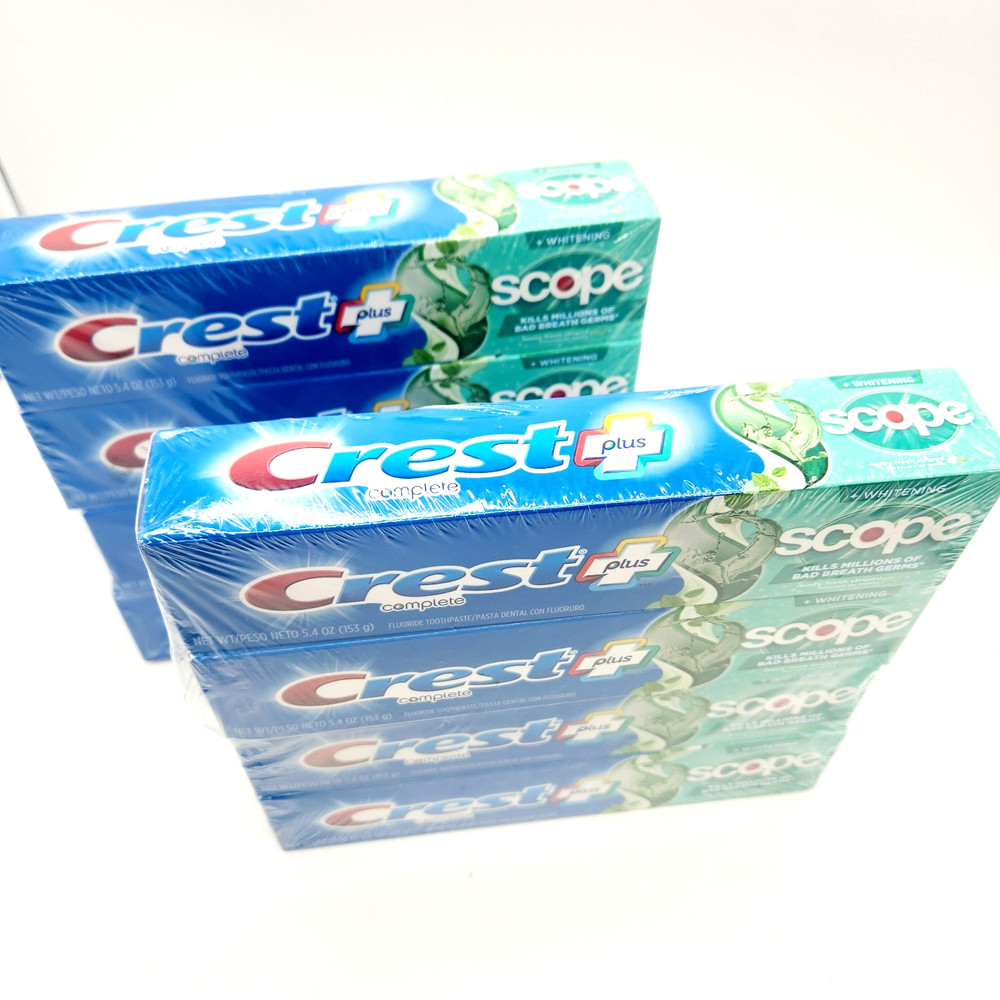 Crest Complete Scope Active Foam Toothpaste 5.4oz 8 Pack Mint Exp 03/26