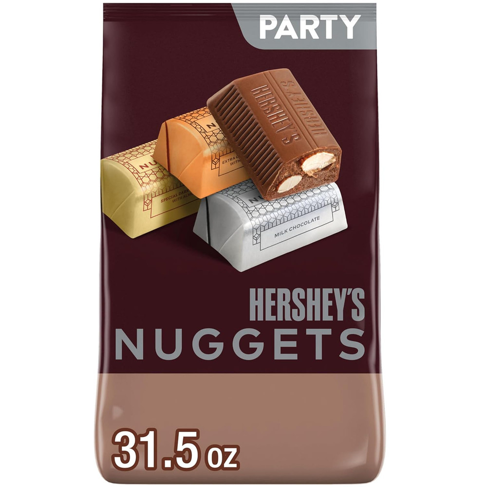HERSHEY'S NUGGETS Assorted Chocolate Candy Party Bag, Great Stocking Stuffer and
