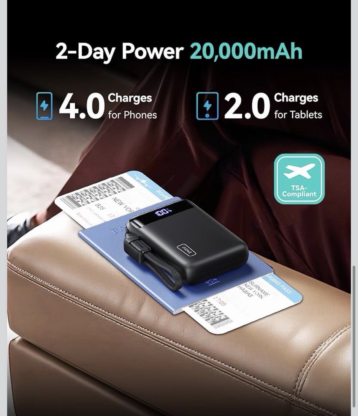 INIU Portable Charger Smallest 22.5W 20000mAh USB C in&Out Power Bank Fast Charg