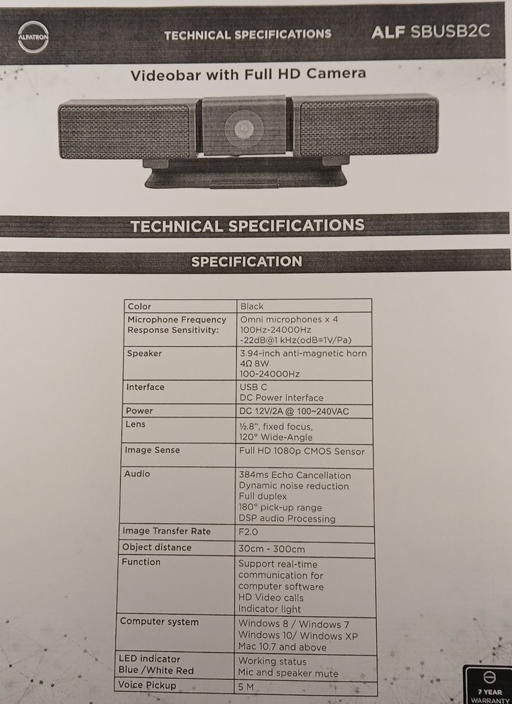 Video Bar With Full Hd Camera