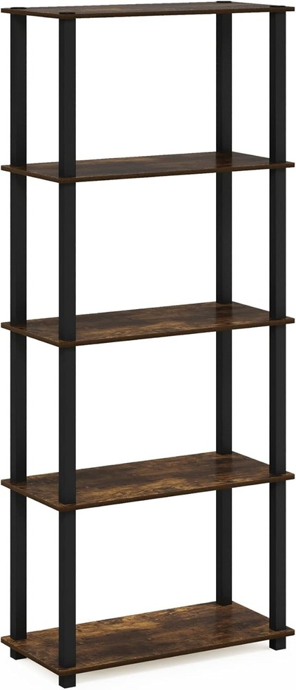 57"H Easy Assembly 5-Tier Multipurpose Shelf, Display Storage Rack Plastic Tubes