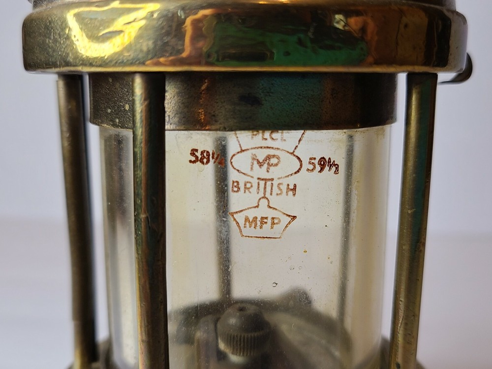 Antique Eccles Protector/Miners/Davy Lamp- Type 6- Brass- 1963