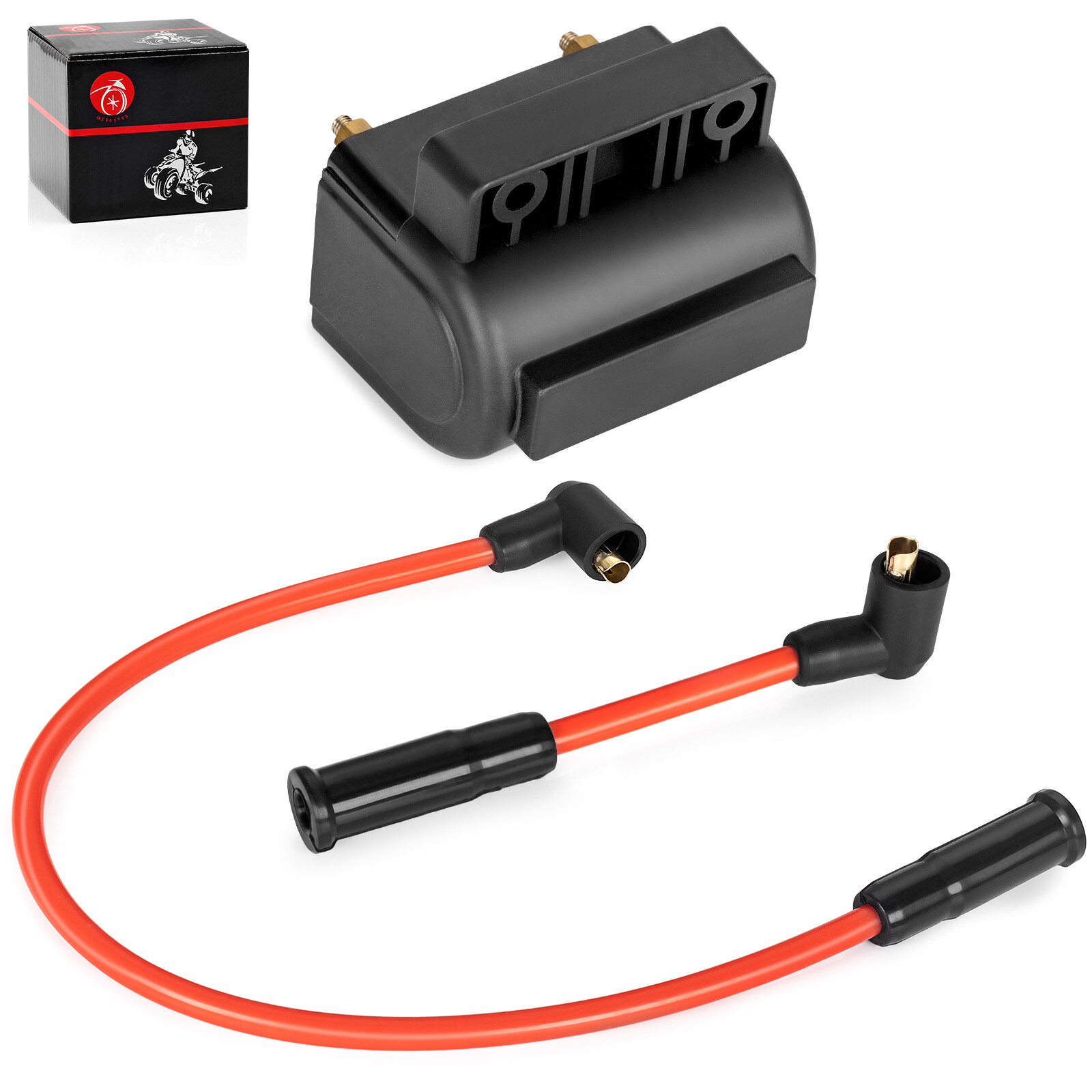 IGNITION COIL 12V 83-99 31614-83A For Sportster Dyna FXR FLT Spark Plug Wire Cap