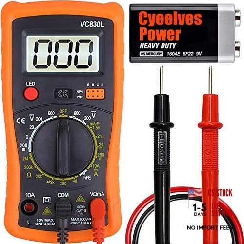Digital Multimeter, Multimeter with AC DC Voltmeter & Ohm Volt Amp Orange