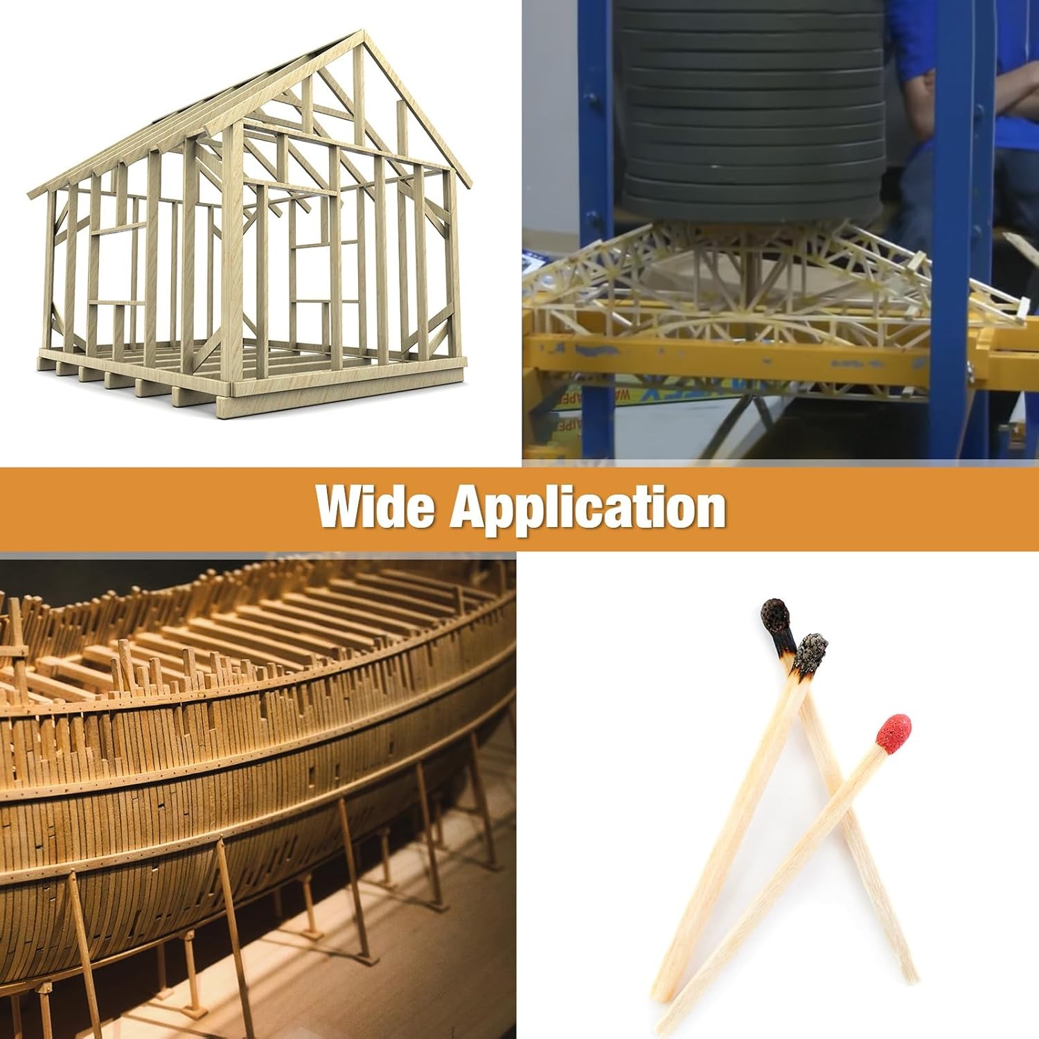 215 Balsa Wood Sticks Assorted Sizes for Crafting & DIY Projects