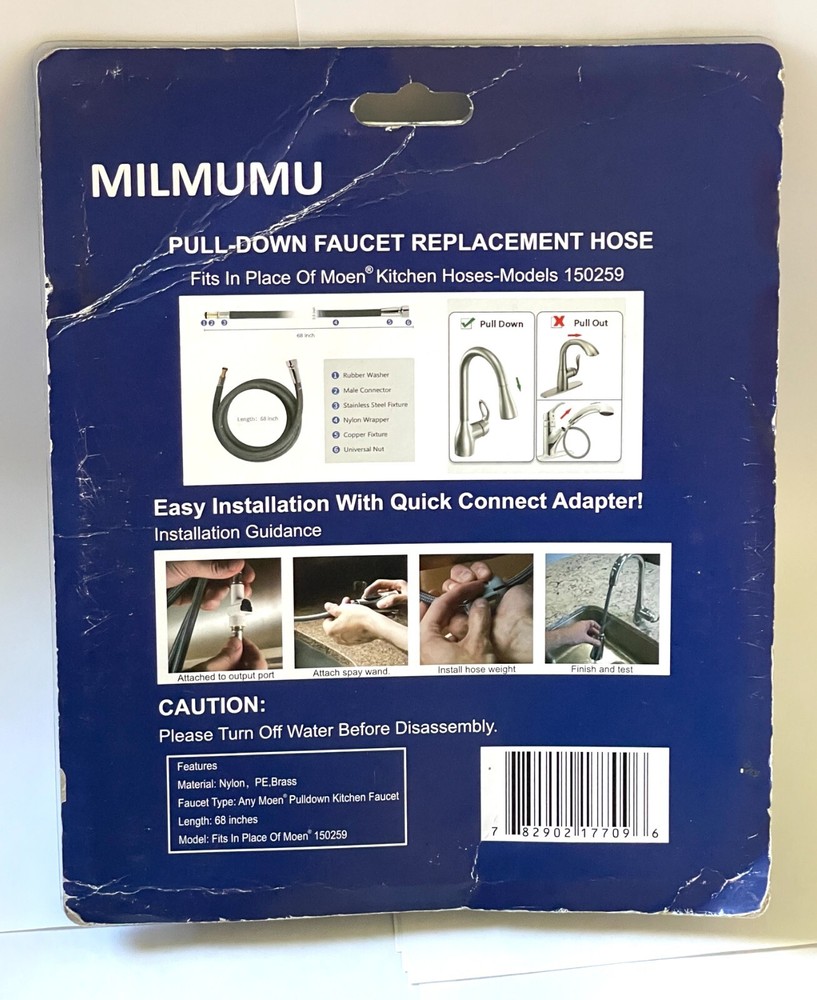 MILMUMU PULL DOWN KITCHEN FAUSCET HOSE~ 68"