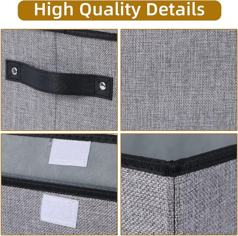 Space-Saving Linen Closet Bins - Stackable, Foldable, & Stylish Gray Storage