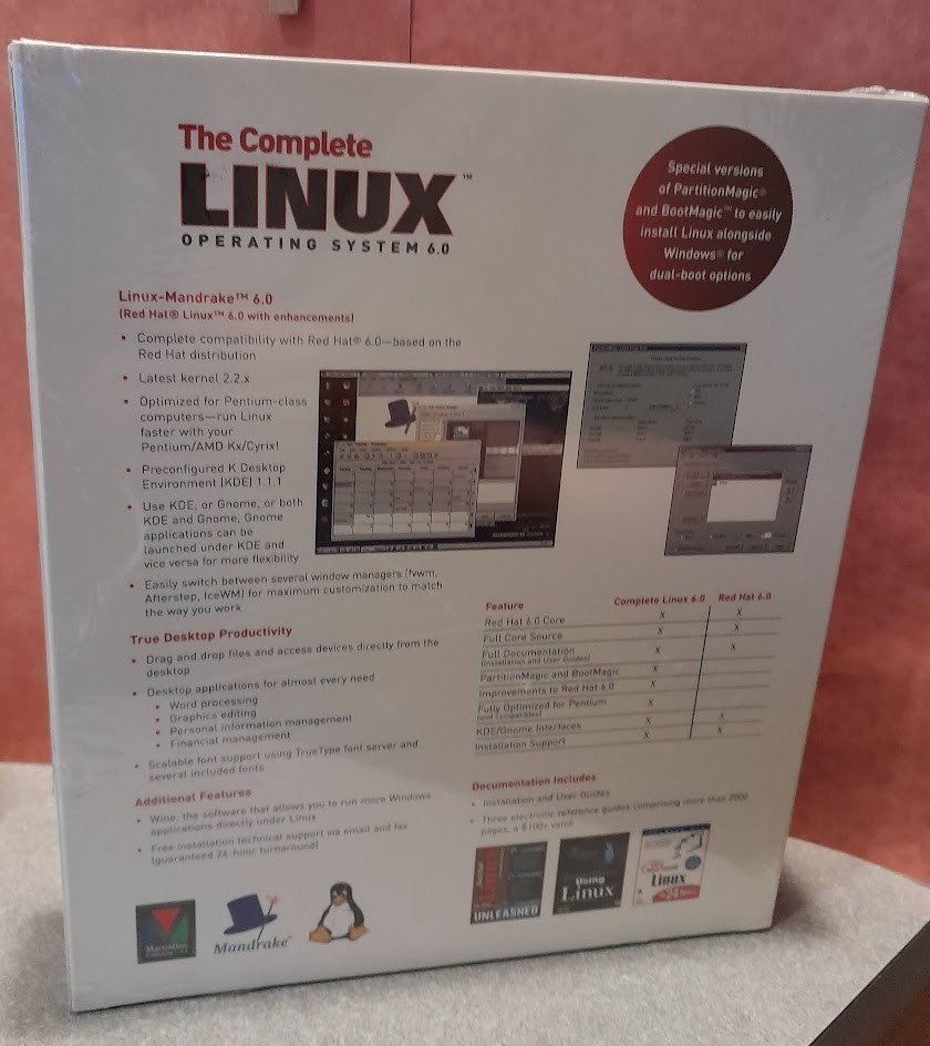 1999 Complete LINUX 6.0 MANDRAKE Computer Operating System SEALED UNOPENED BOX!