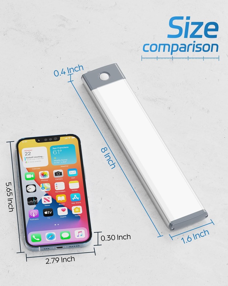 Led Under Cabinet Lighting Motion Sensor Under Counter Light with 1000mah Rec...