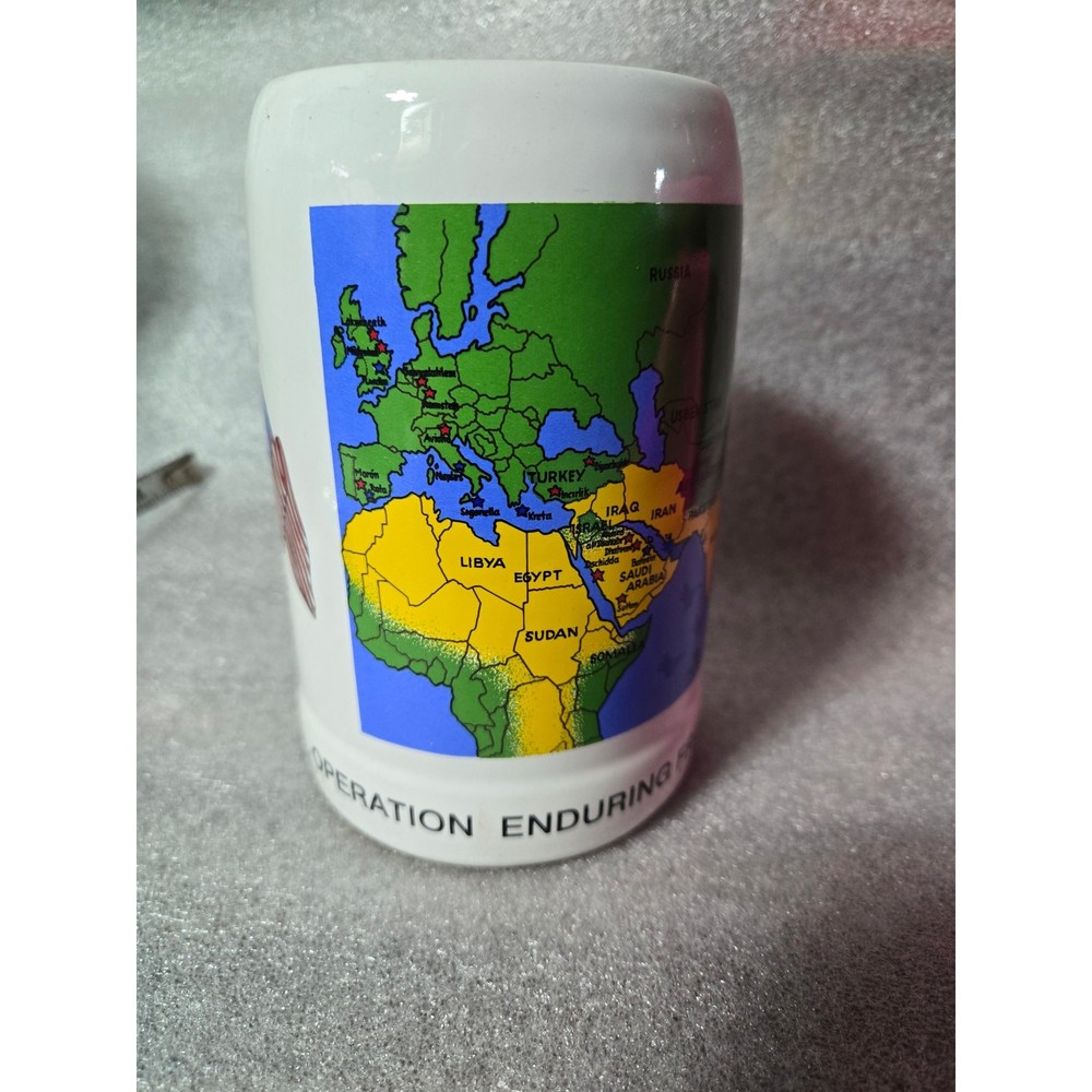 Vintage Operation Enduring Freedom Ceramic Coffee Mug Cup Handpainted Germany