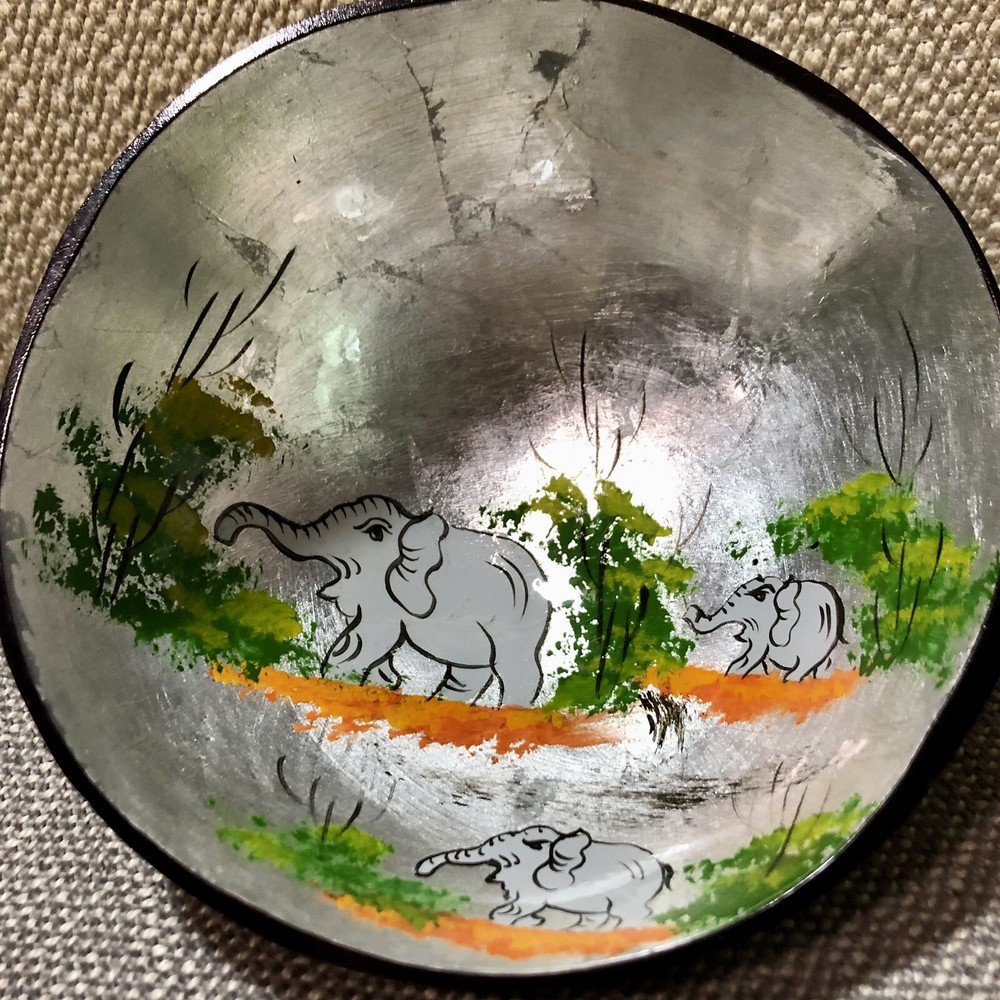 Handpainted Gourd With Elephants