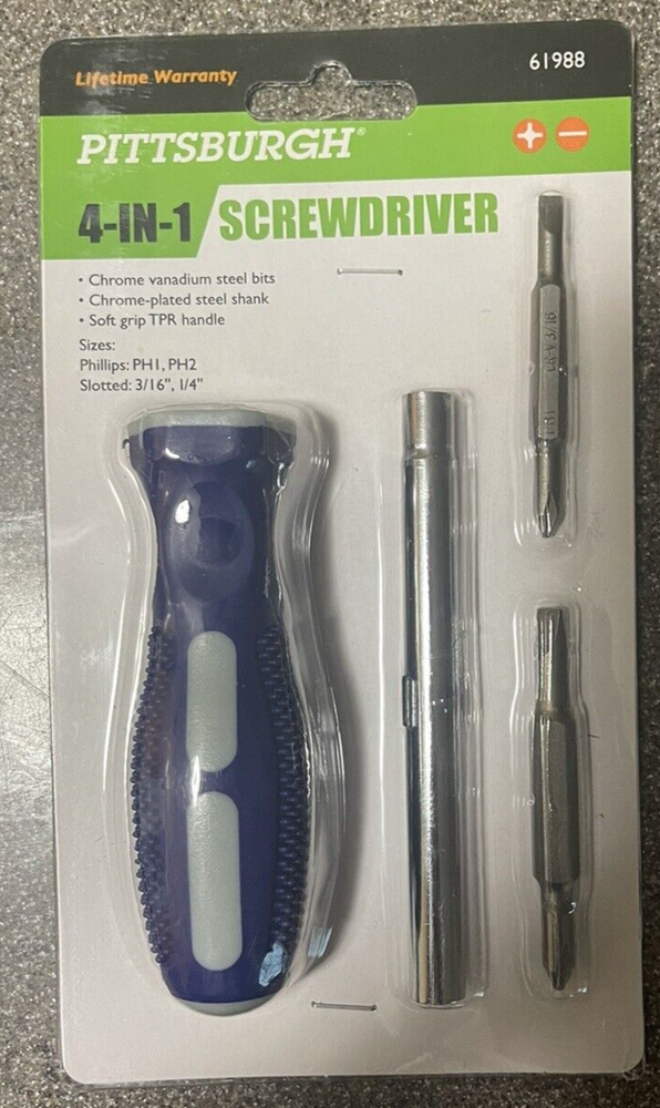 4-in-1 Screwdriver with 2 Bonus Nut Drivers