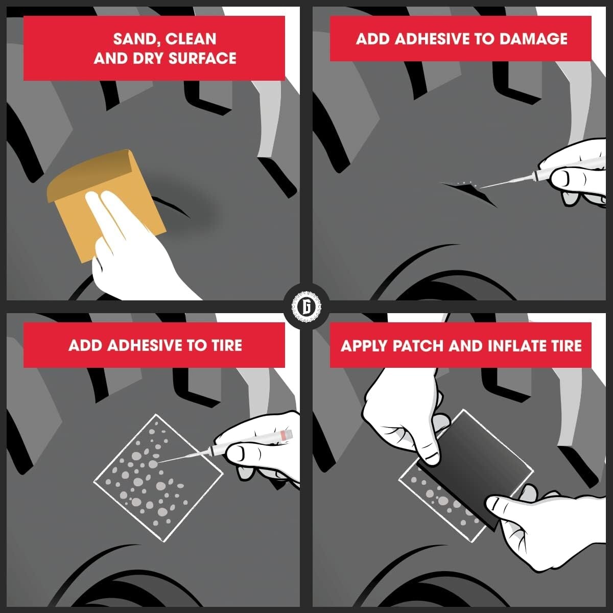 GlueTread Complete Off-Road Tire Repair Kit | Repair Any Kind of Tire Puncture