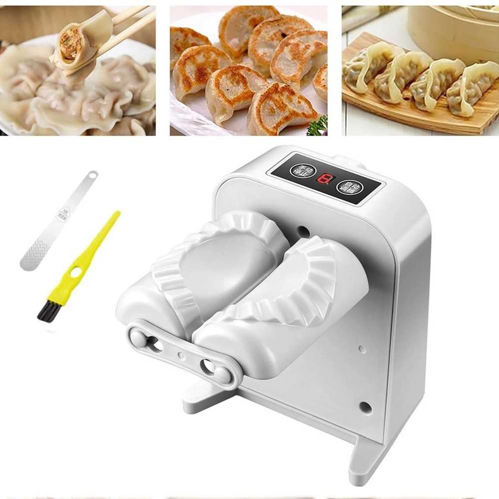 Automatic Electric Dumpling Press Maker Machine - Adjustable and 1, White