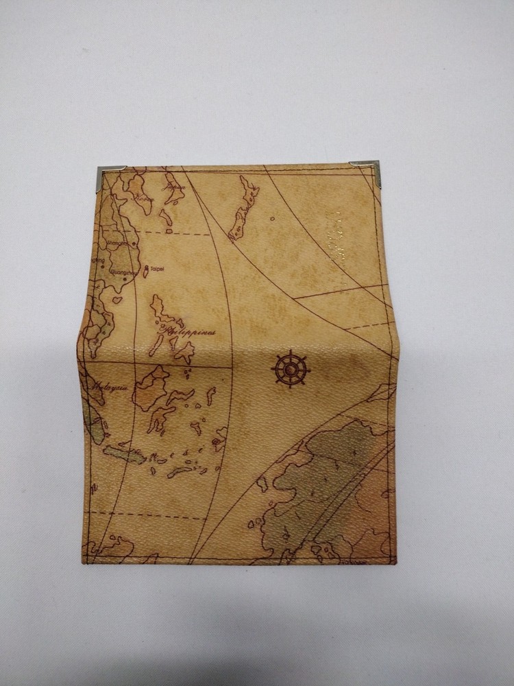 Passport Wallet Pocket with Map Print