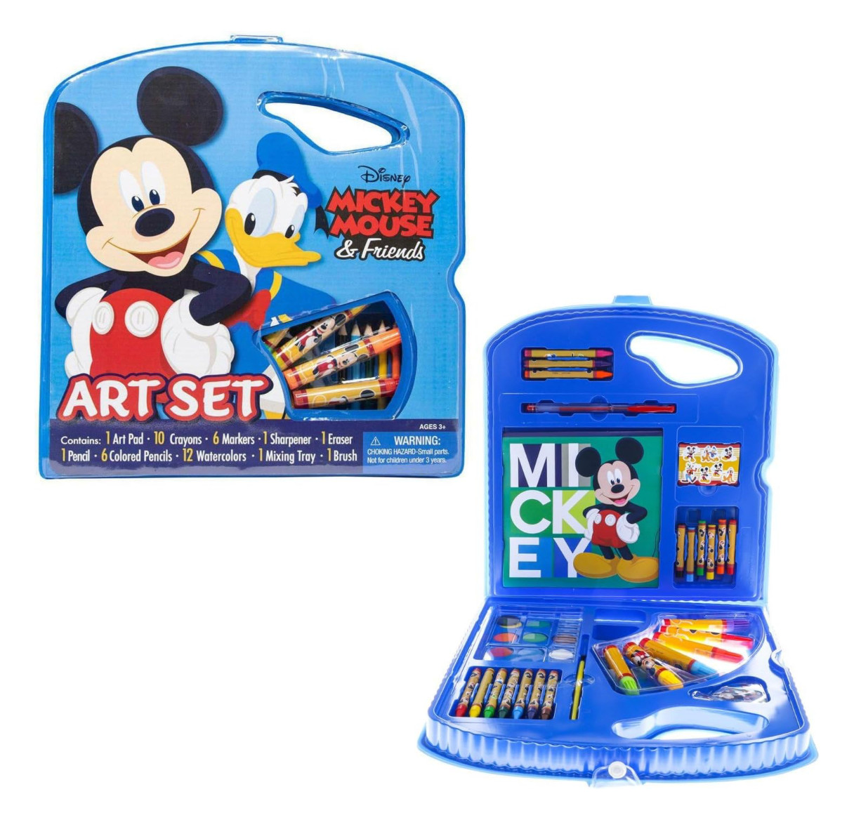 Disney Mickey Mouse Kids 40pc Art Supplies Coloring Marker Crayon Paint Pad Set