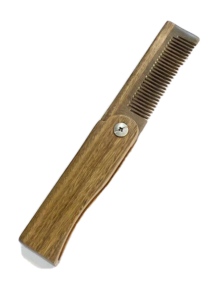 Green Sandalwood Folding Beard Comb