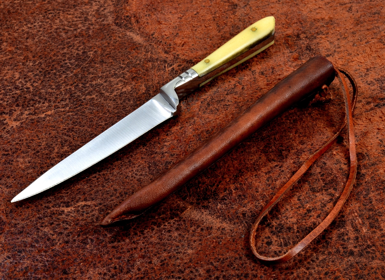 7" Medieval Real Bone Toothpick Fruit Knife or Letter Opener with Leather Sheath