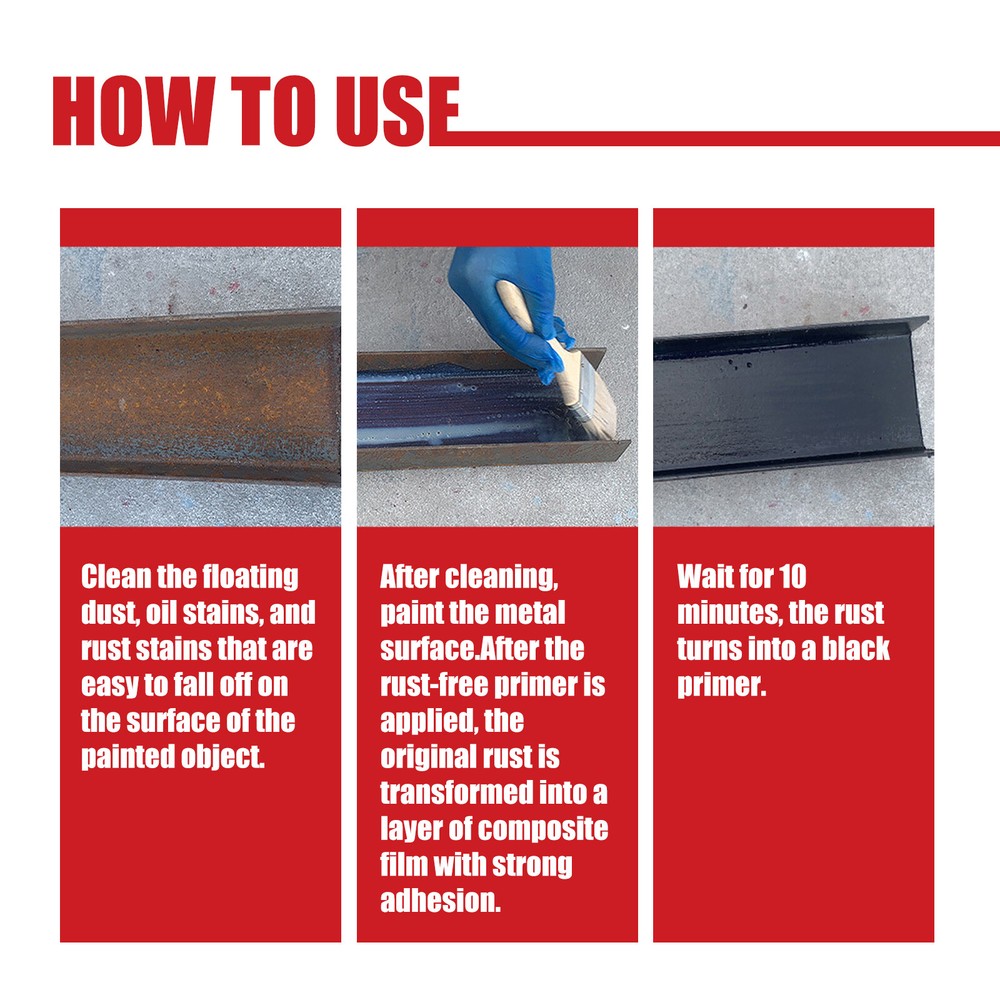100ML Chassis Rust Converter Metal Rust Remover Cleaning Tool Set