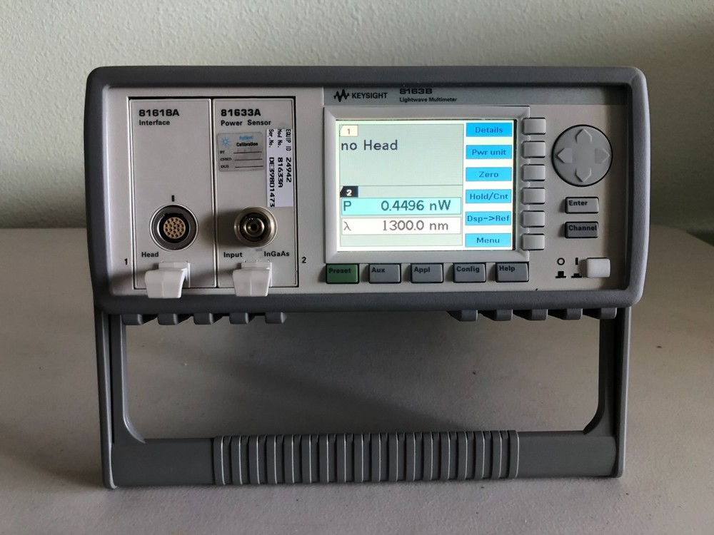 Keysight 8163B Lightwave Multimeter Mainframe+Interface81618A+power sensor81633A