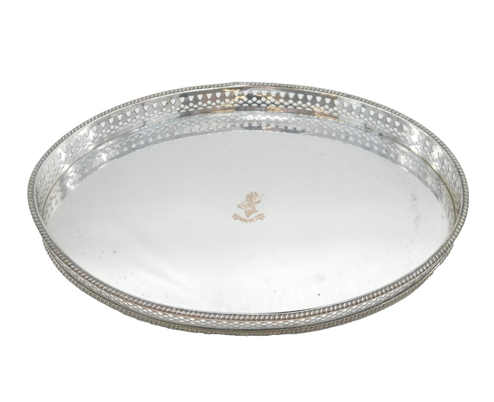 20th Century 'Silver on Copper' Roehampton Club Serving Tray Antique c1920