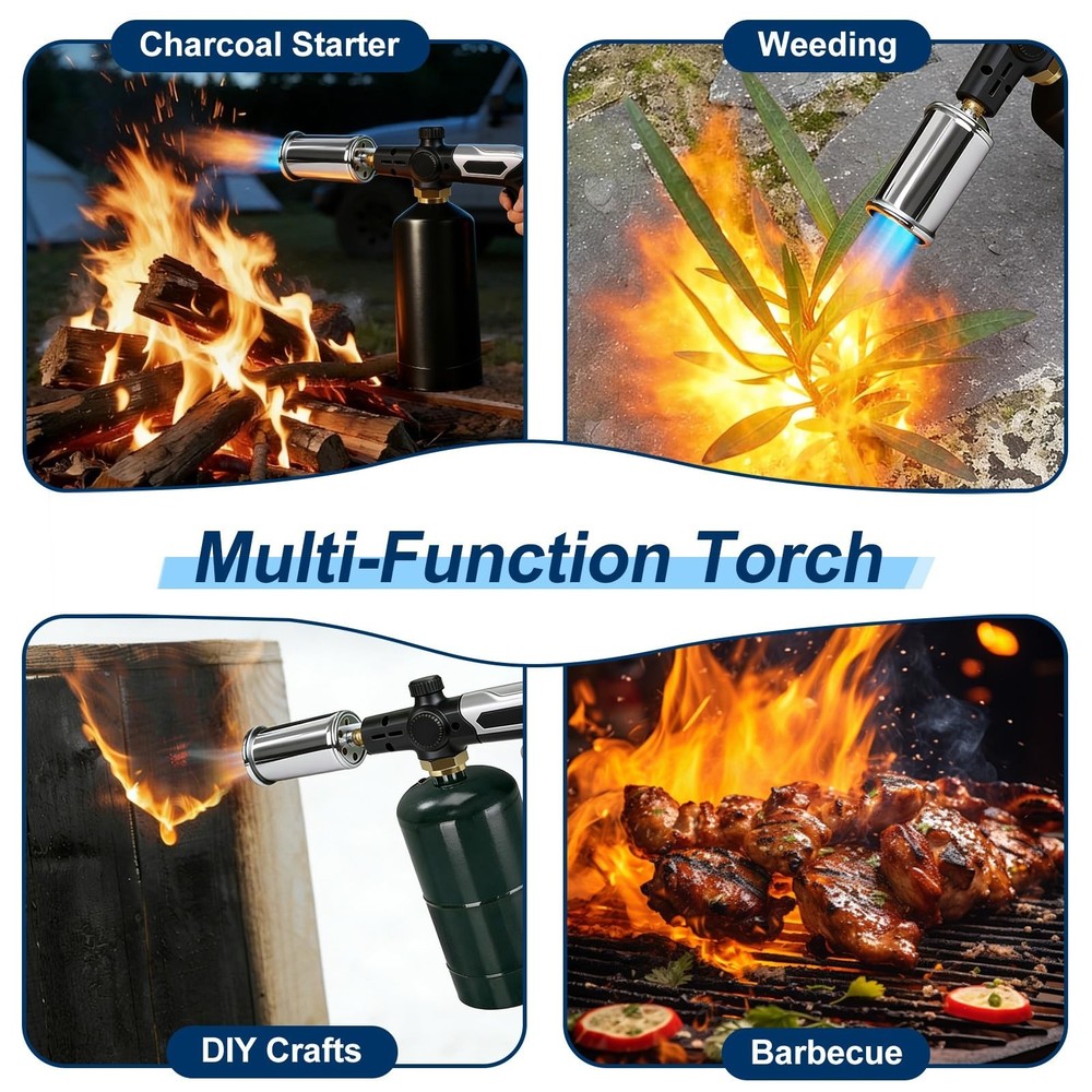 Professional Propane Torch with Powerful Adjustable Flame for Cooking Torch T...