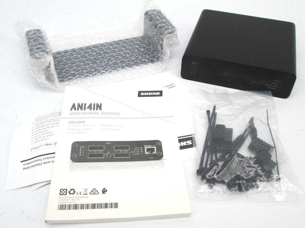 Shure Audio Network Interface ANI4IN-BLOCK 4-Line/Mic to Dante Network