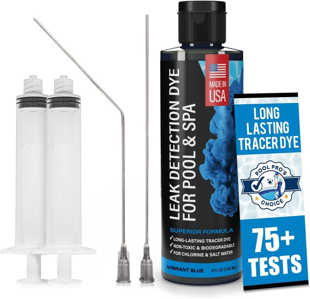 Pool Leak Detection Dye Kit - with 2 Precision Applicators - Vibrant Blue