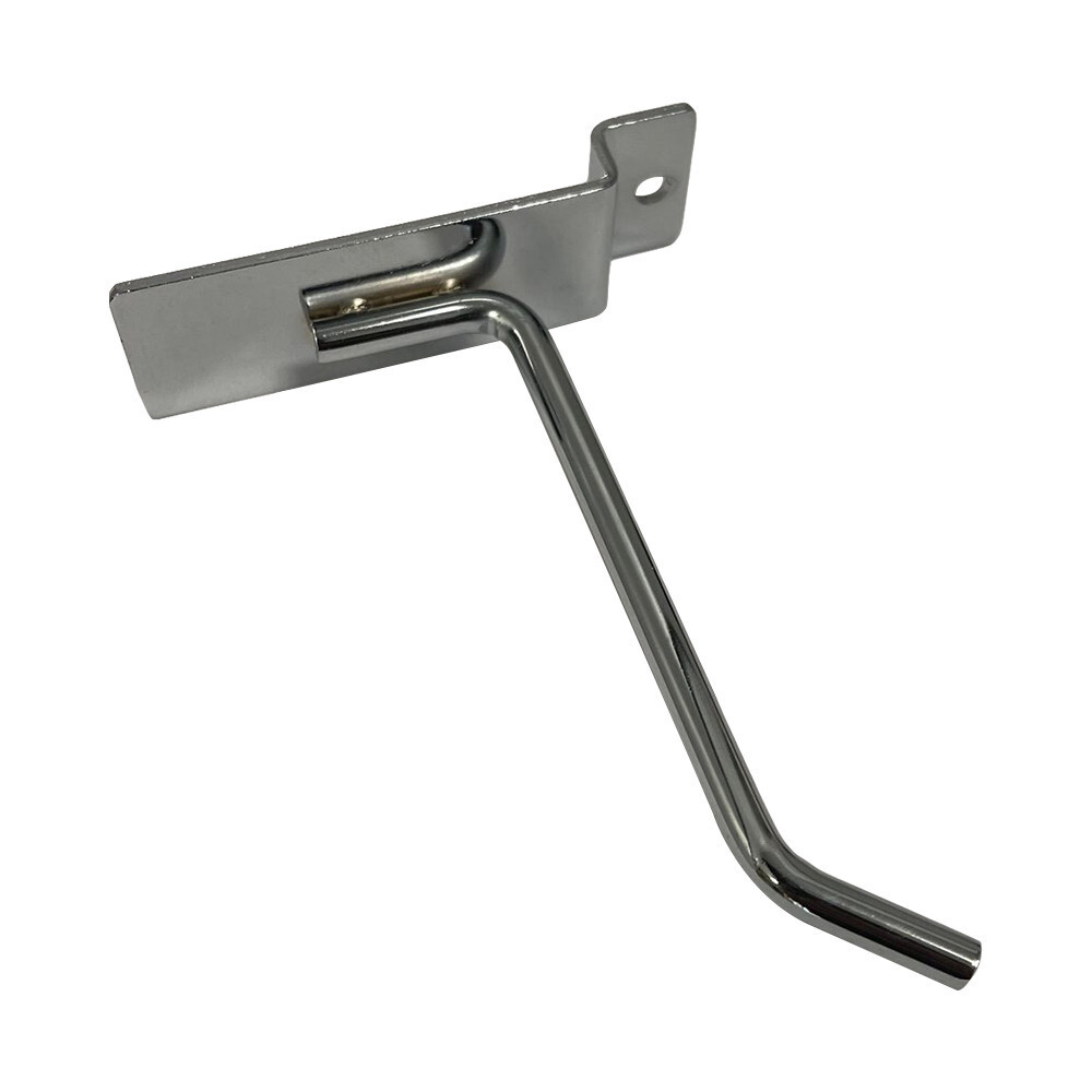 4" Slatwall Hook Panel Display Hooks, 1/4" Thickness Metal, Chrome - PACK 12