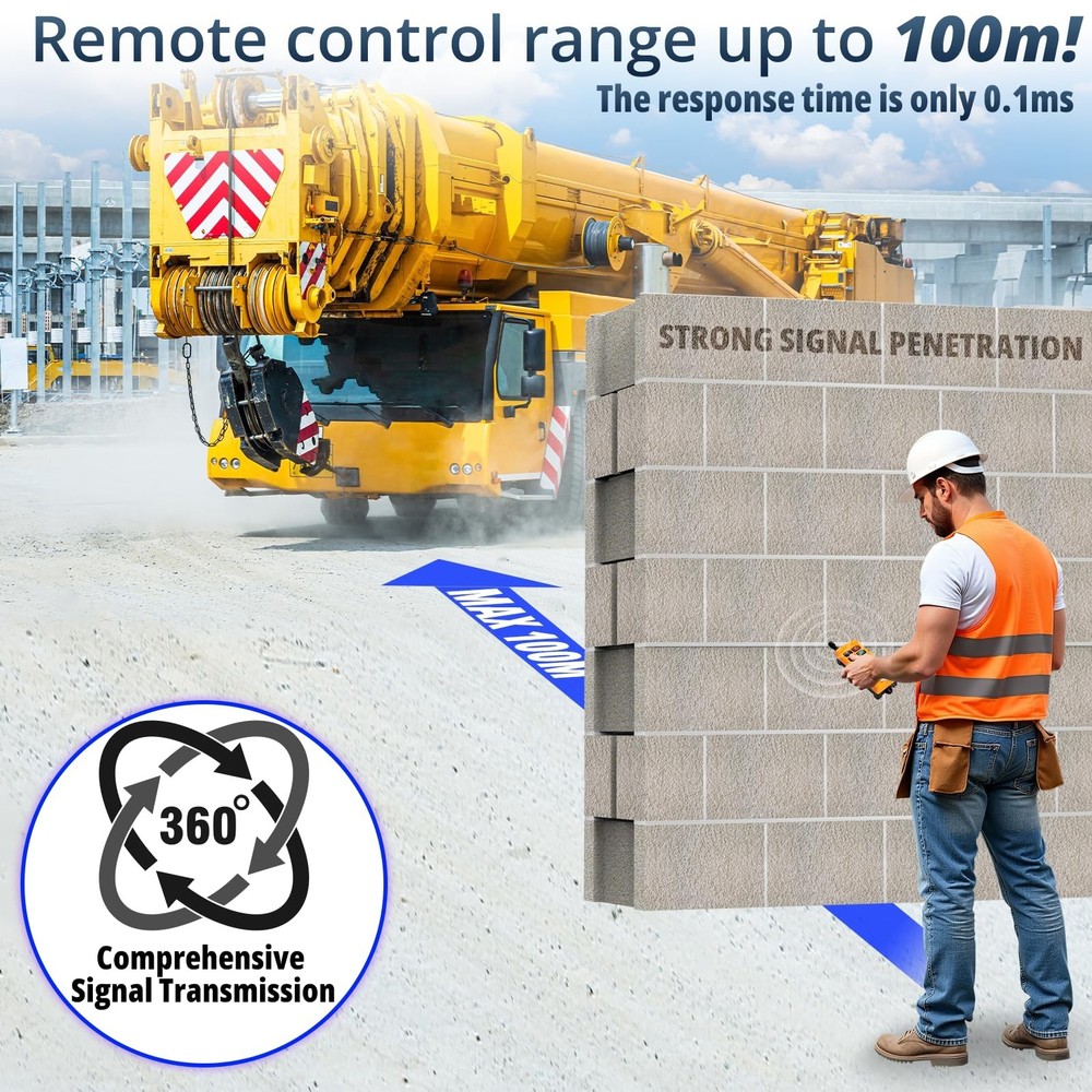 6-Key Industrial Crane Controller & Dump Trailer Remote Control Wireless Kit ...