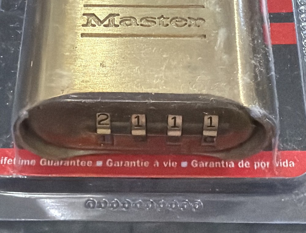 New Master Lock Resettable Combination Padlock 1” Brass 175D