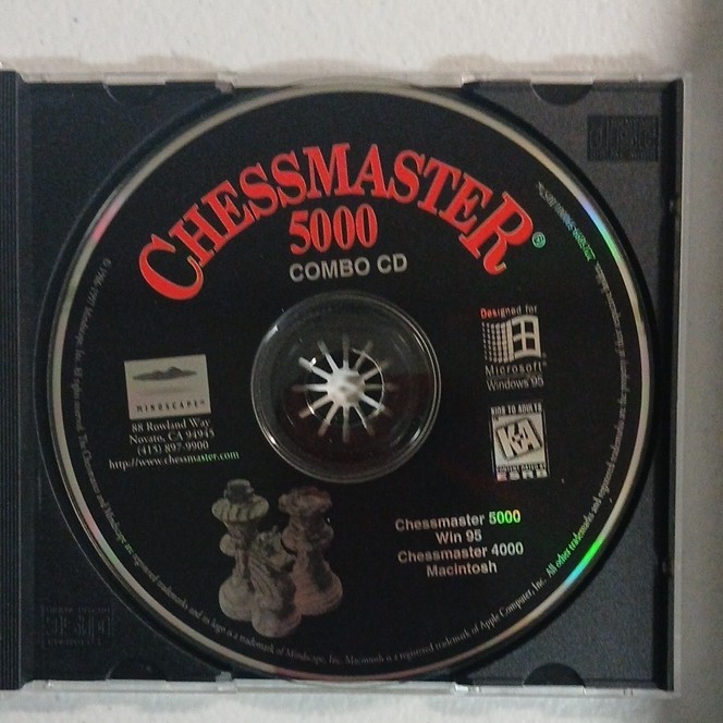 Mindscape Chessmaster 5000 PC/Mac CD Chess Game with User's Guide and Manuals