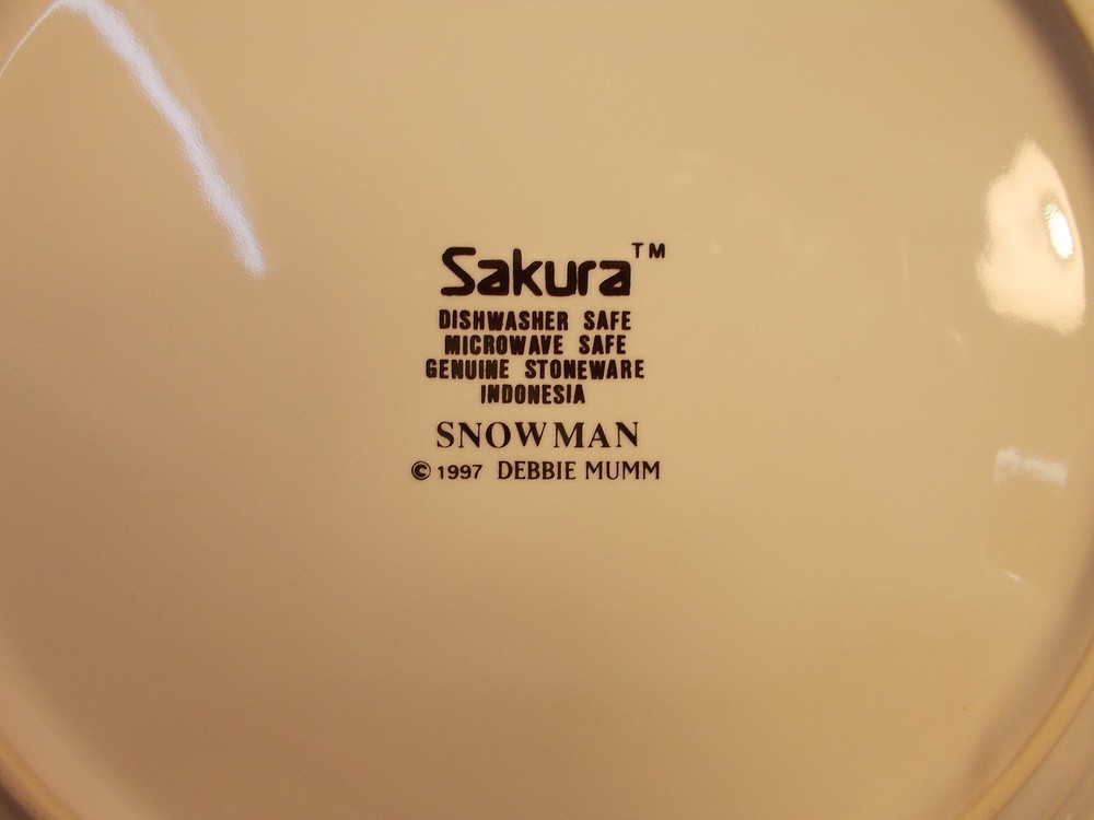 Sakura Dinnerware Snowman Pattern Soup Bowl 7 1/2"