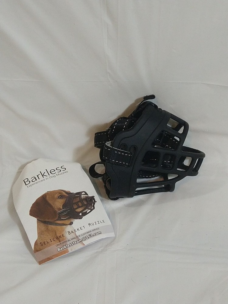 Bark less SILICONE BASKET DOG MUZZLE ~ NEW