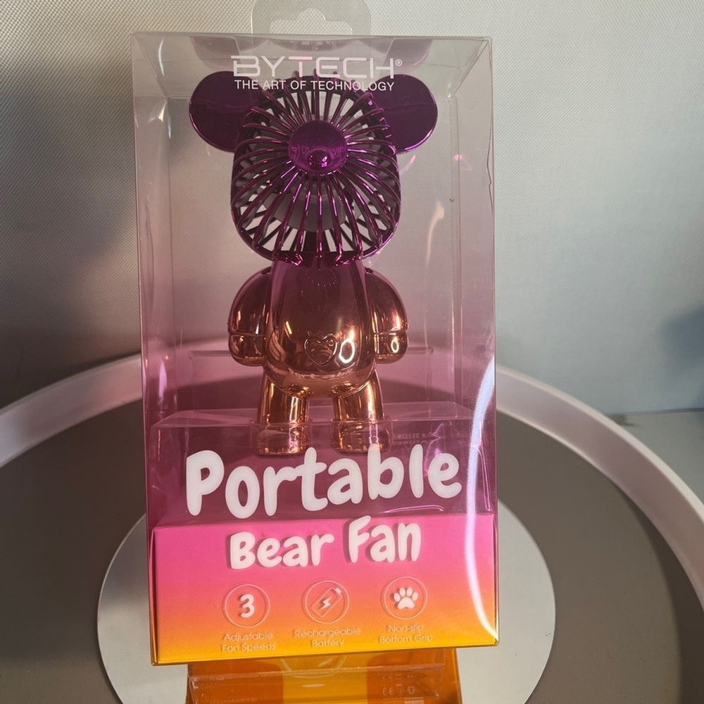 Purple Portable Bear Fan