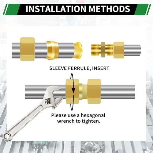 90pcs 3/16" Brass Compression Sleeves Ferrules Inserts Nuts 90PCS 3/16"
