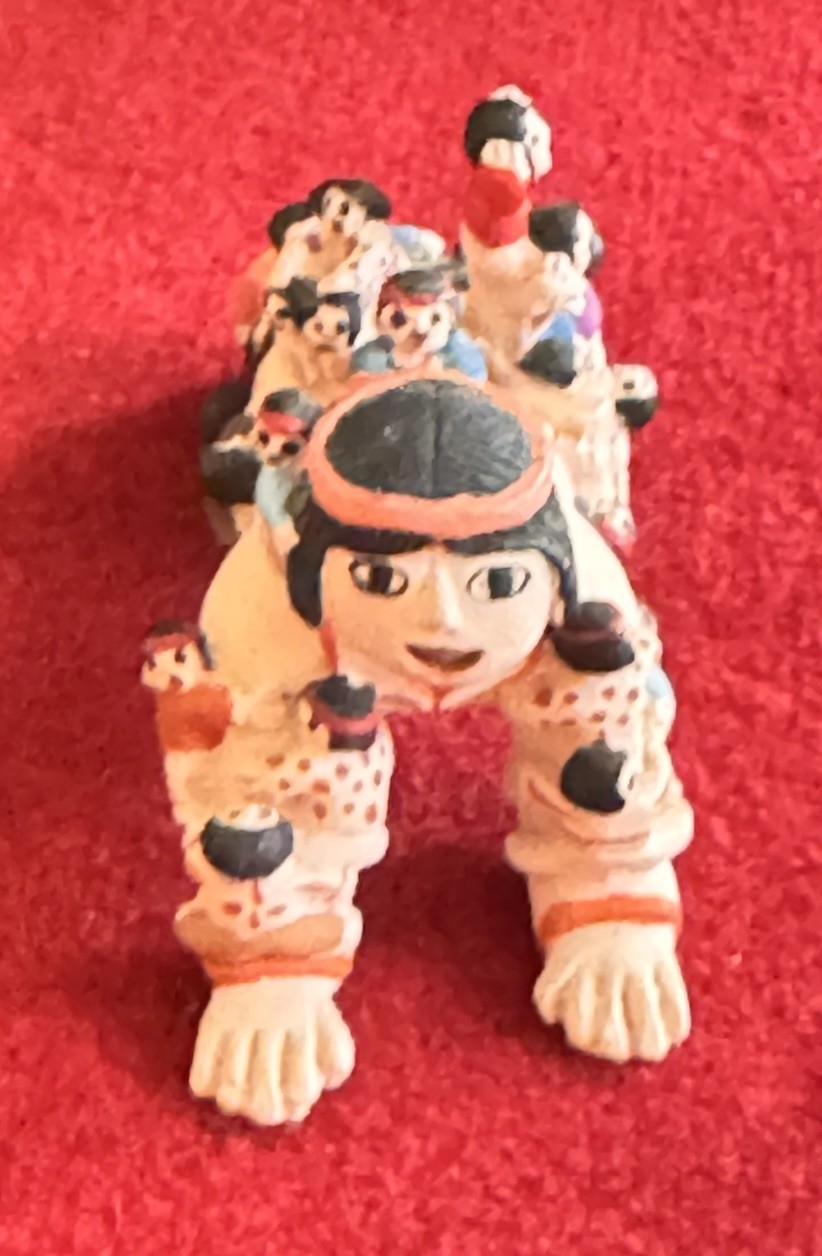Vintage Storyteller Figurine with 25 Children Southwest Pueblo Design Mini 2.5"