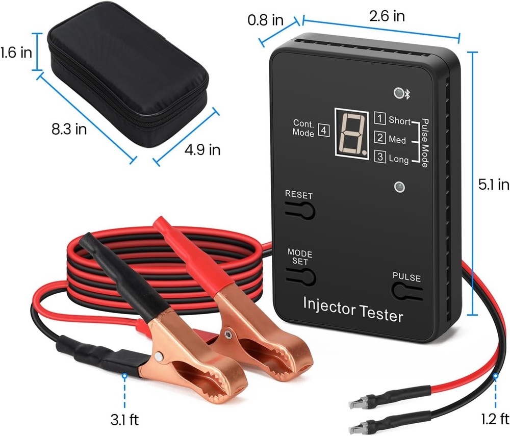 Bluetooth Universal Fuel Injector Tester and Cleaner Kit, 4 Pulse Modes, Bluetoo