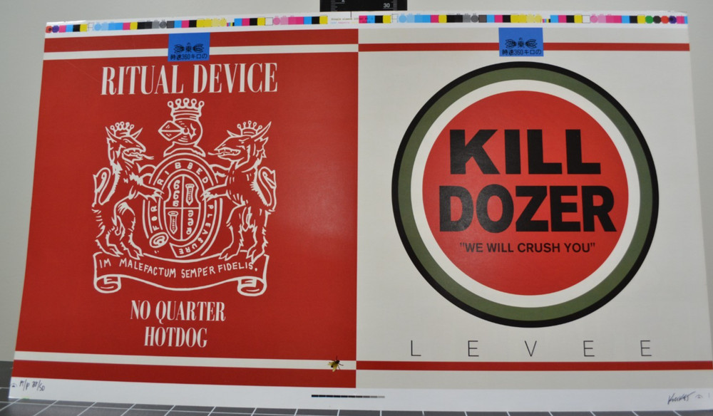 FRANK KOZIK - KILLDOZER / RITUAL DEVICE - MAN'S RUIN - SPLIT 10" PROOF SHEET